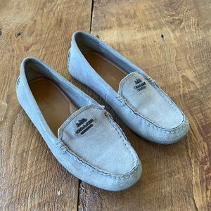 Coach Mary Lockup Loafers, Tan Suede, Size 6.5